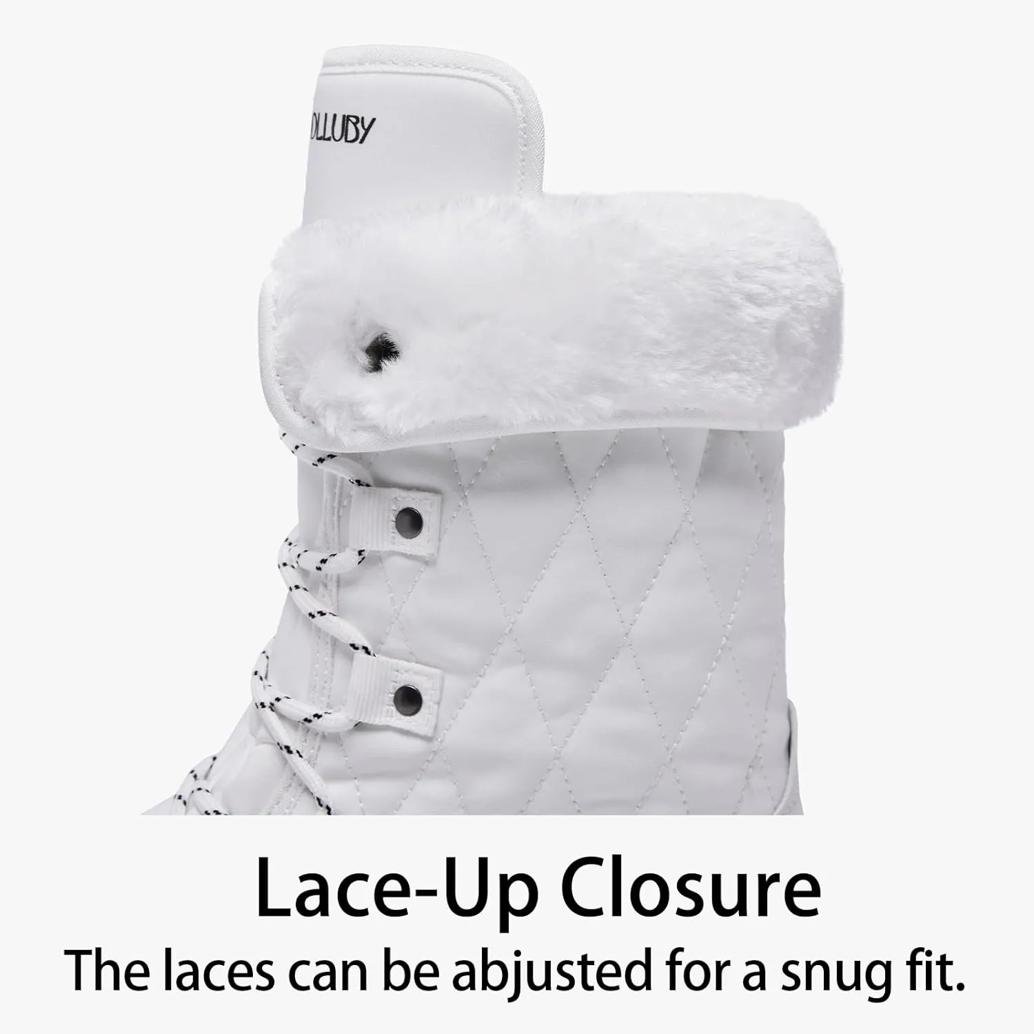 Women Snow Boots Lace up with Waterproof Warm Fur Lined Mid-Calf Outdoor Winter Boots Cold Weather Comfortable Boots for Women