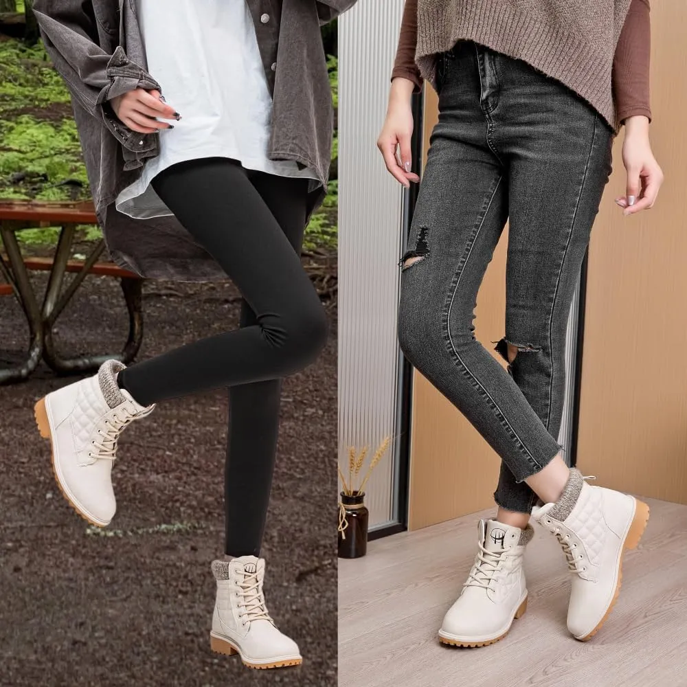 Women Work Hiking Boot - Hike Ankle Outdoor Non Slip Composite Construction Lightweight Waterproof Comfortable Black White
