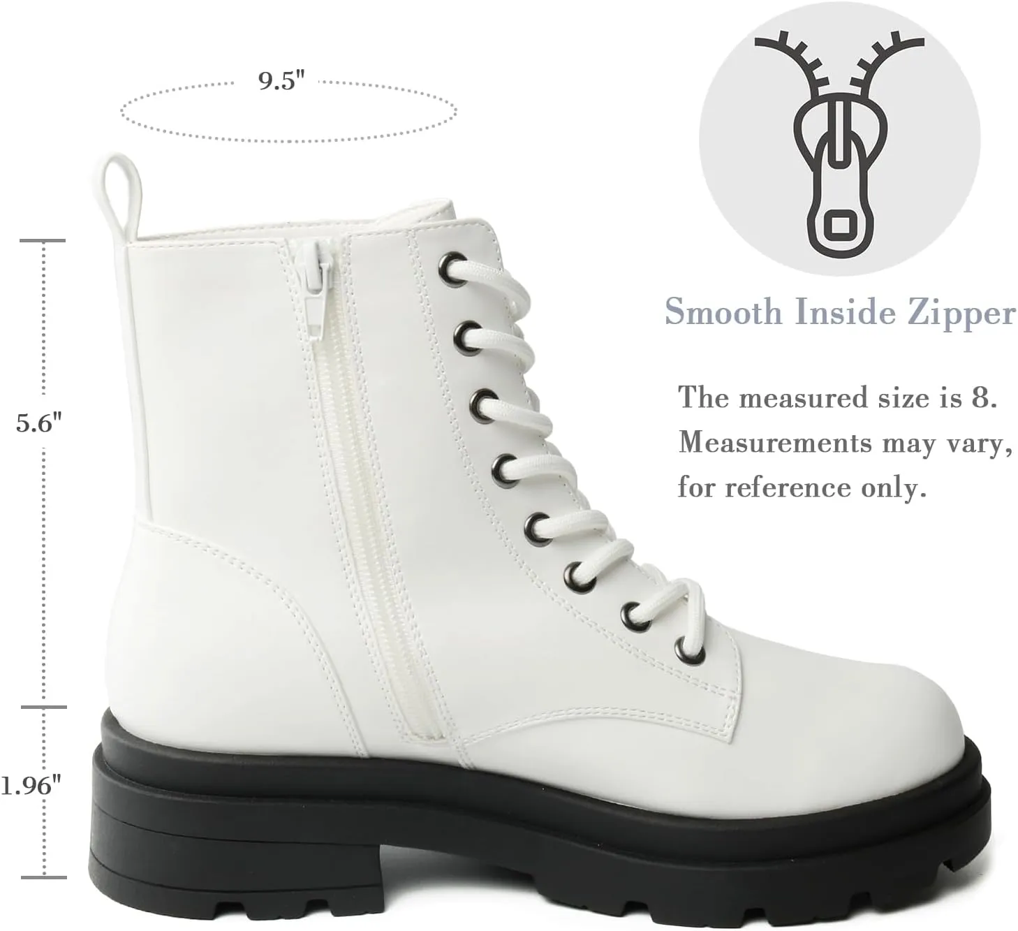 Women's Ankle Boots Classic Low Heel Womens Motorcycle Boots Zippers Lace up Fashion Combat Booties for Women