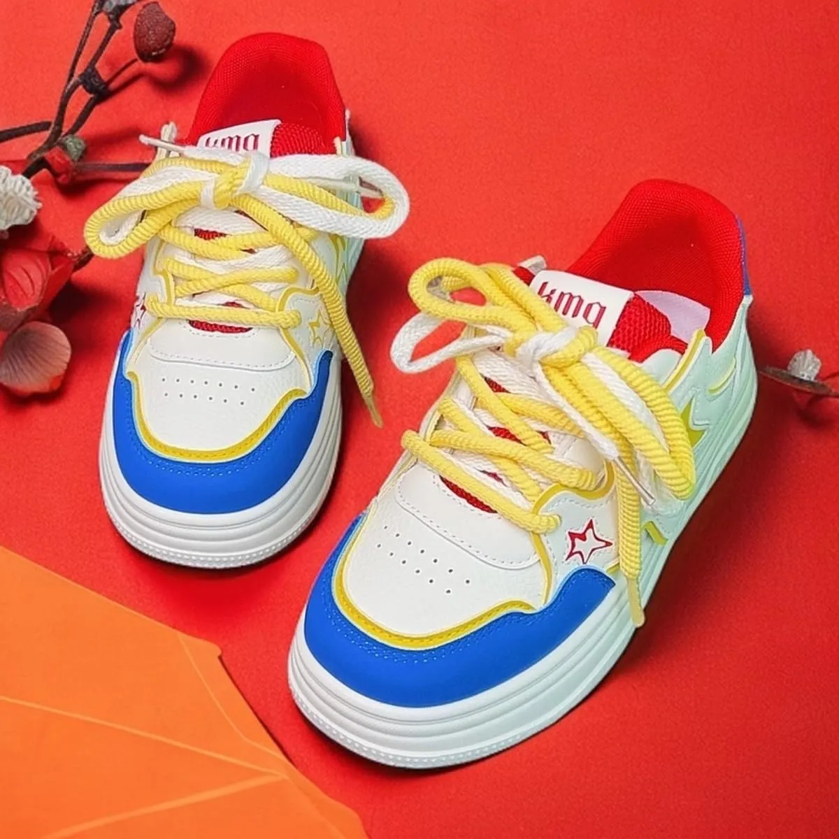 Women's Chunky Platform Sneakers Star Skate Shoes for Sport Travel Casual Preppy Walking Shoes Colorful Back to School