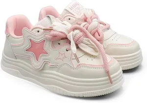 Women's Chunky Platform Sneakers Star Skate Shoes for Sport Travel Casual Preppy Walking Shoes Colorful Back to School