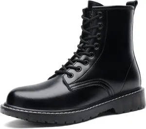 Women's Combat Boots Womens Motorcycle Boots Ankle Booties Low Heel Side Zipper Lace-up Fashion Casual Short Boots