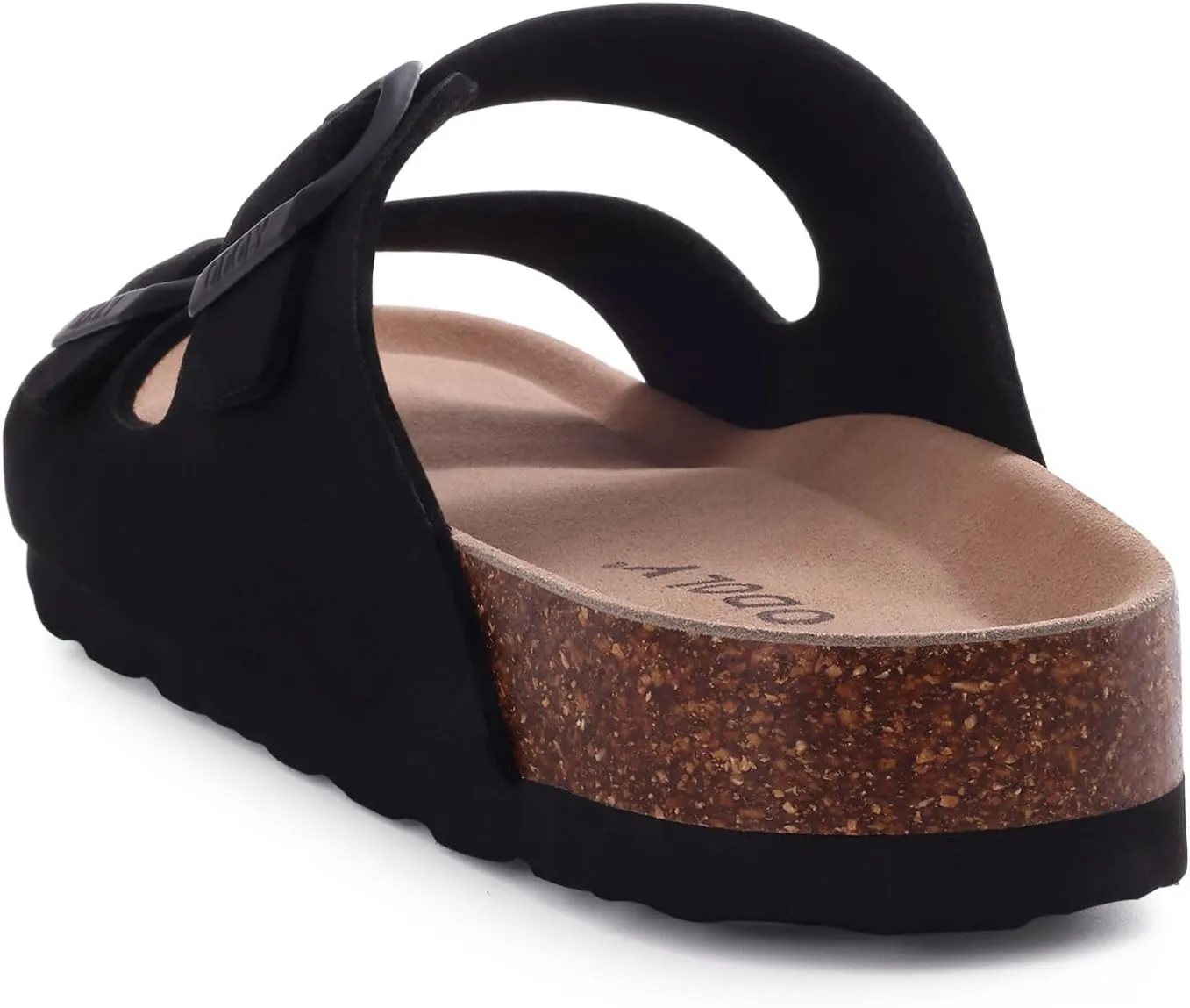 Women's Cork Footbed Slide Sandal, Arch Support Summer Outdoor Sandals with Adjustable Buckle