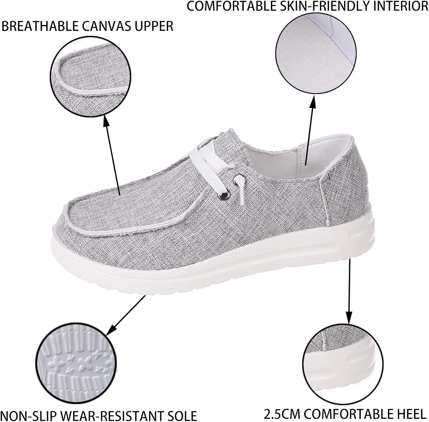Women's Cow Print Shoes Canvas Lace-Up Moccasin Boat Shoes Loafers Slip On Breathable Lightweight Comfortable Sneakers