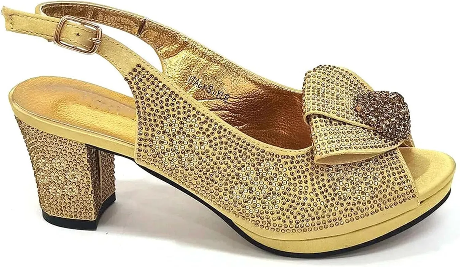 Womens Gold 2025 Peep Toe Wedding Shoes Set Bridal Sandals and Matching Bag Italian Party Beaded Sequin Accessories