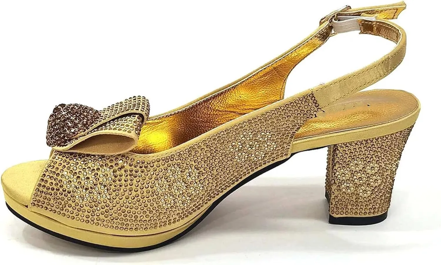 Womens Gold 2025 Peep Toe Wedding Shoes Set Bridal Sandals and Matching Bag Italian Party Beaded Sequin Accessories