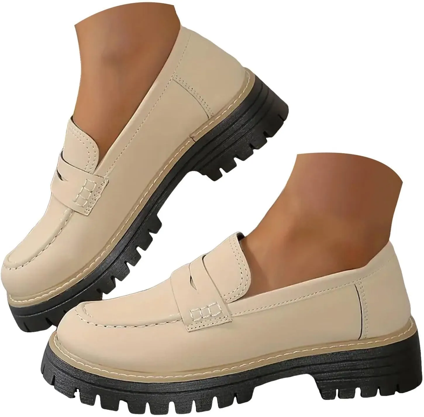 Womens Loafers Shoes Platform Chunky Penny Loafer Comfort Driving Moccasins Casual Slip-Ons Loafer Flats Fashion Business Work Shopping Travel Shoes