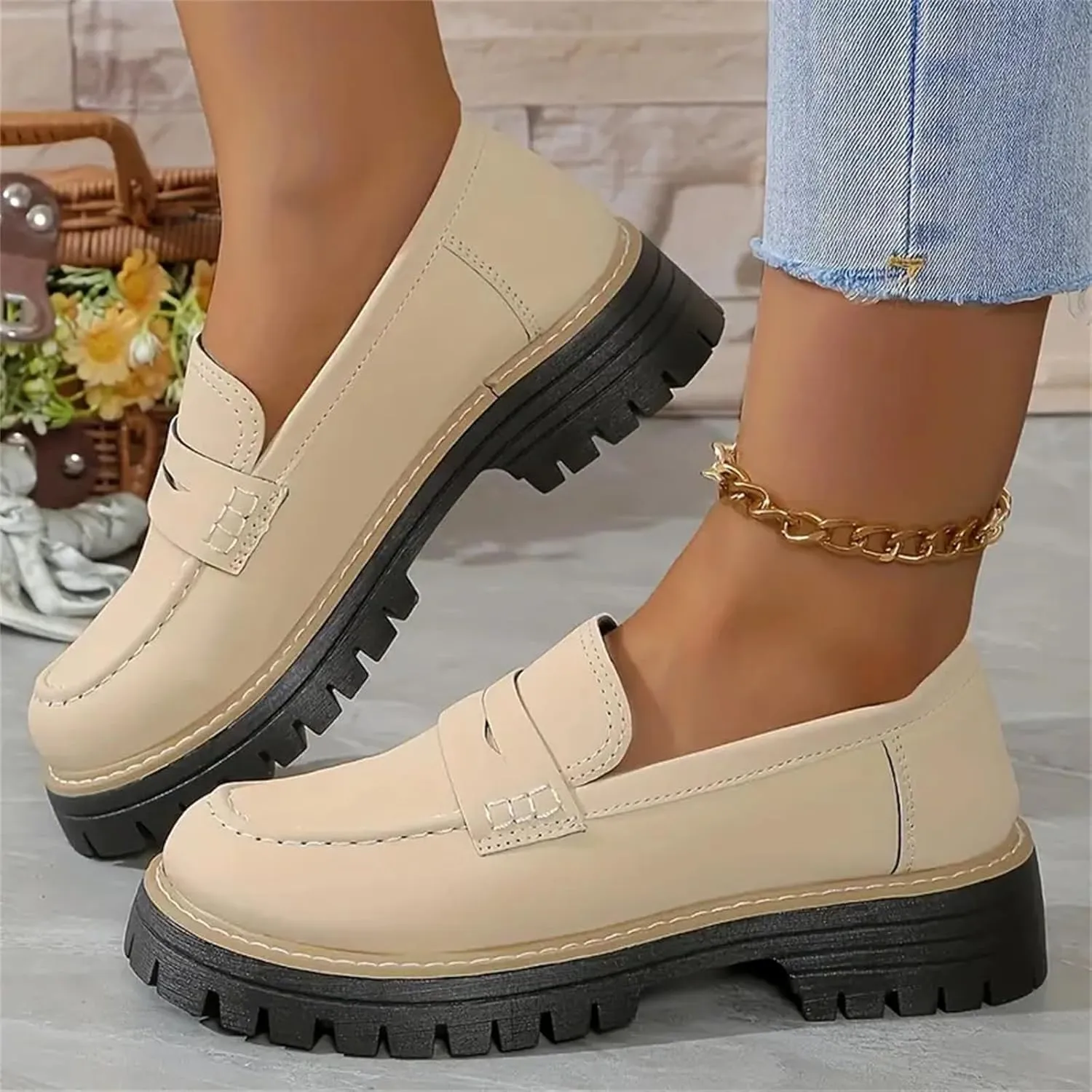 Womens Loafers Shoes Platform Chunky Penny Loafer Comfort Driving Moccasins Casual Slip-Ons Loafer Flats Fashion Business Work Shopping Travel Shoes