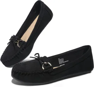 Women's Loafers Slip Ons Shoes with Bowknot Driving Flats Casual Comfort Walking Penny Loafers for Women