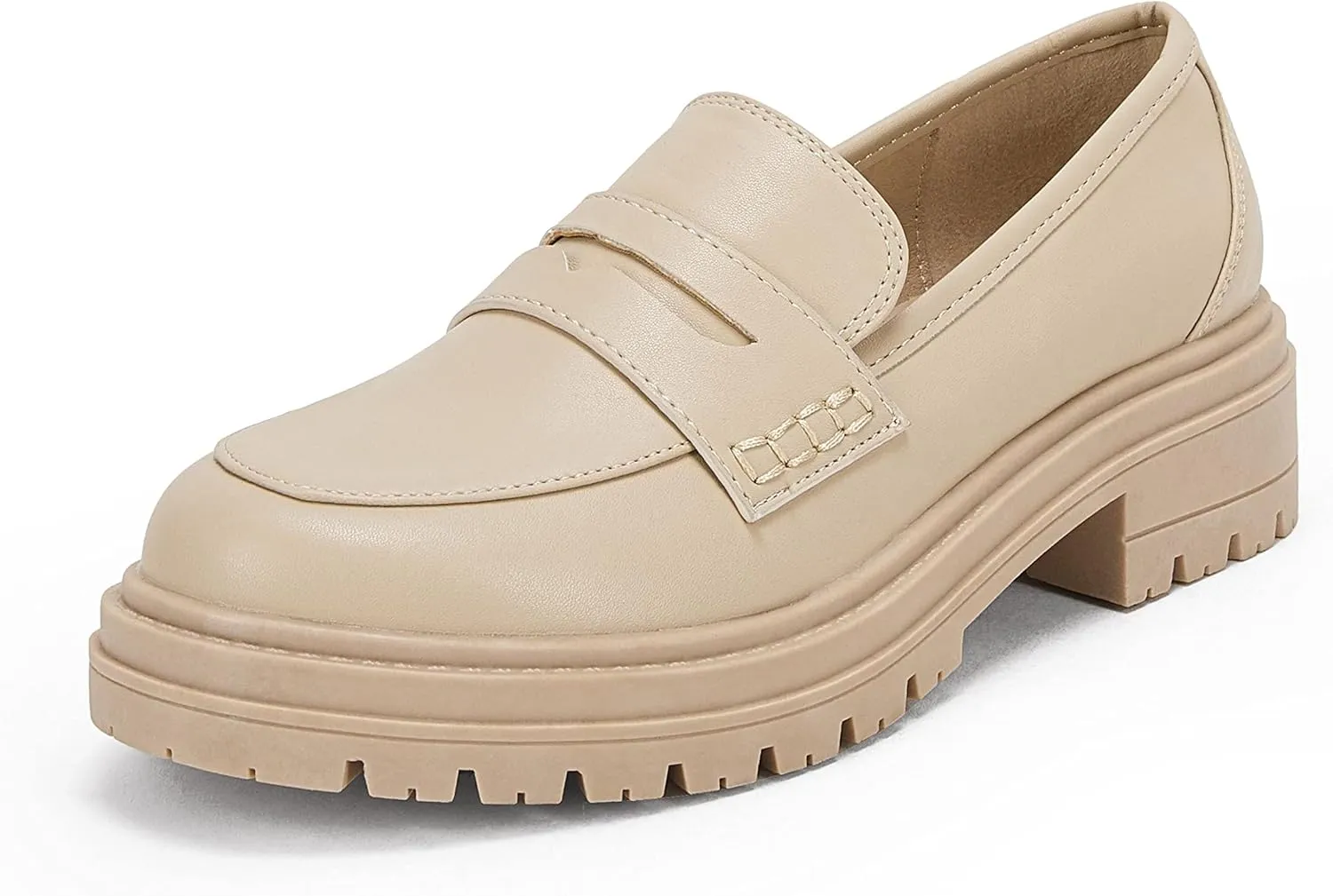 Womens Platform Loafers Lug Sole Chunky Heel Non Slip Faux Leather Casual Comfortable Round Toe Goth Oxford Shoes