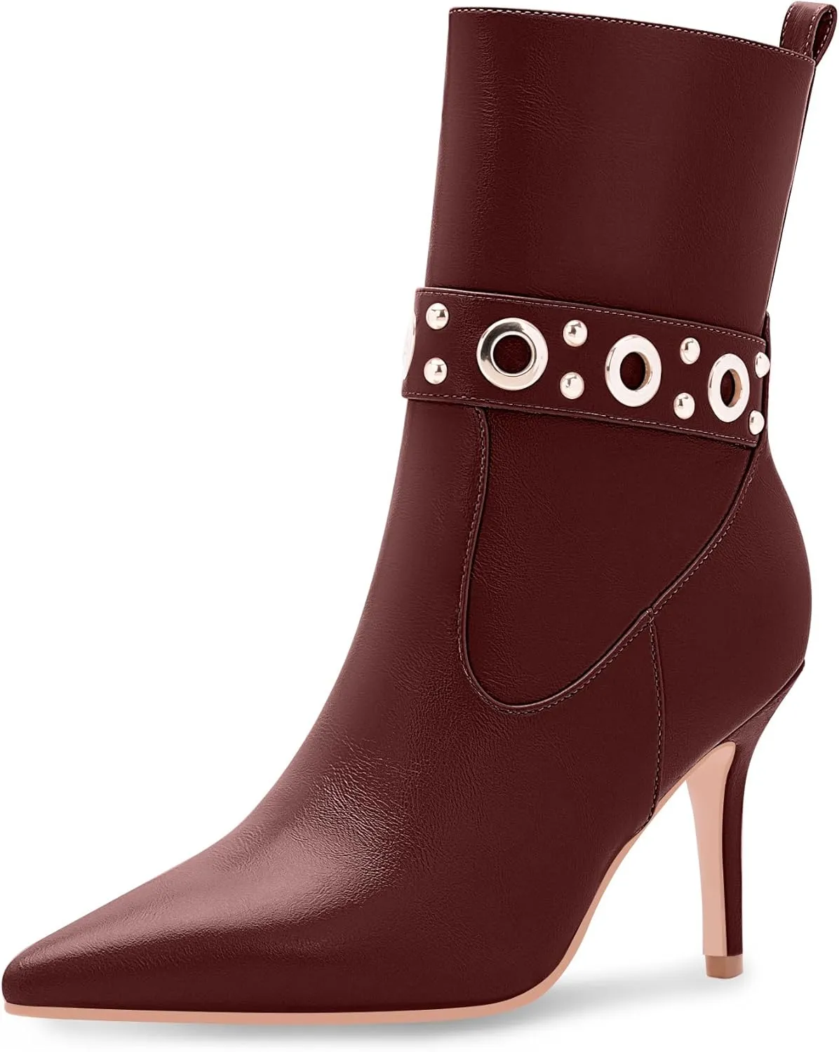 Women's Pointed Toe Stiletto High Heel Zipper Ankle Boots