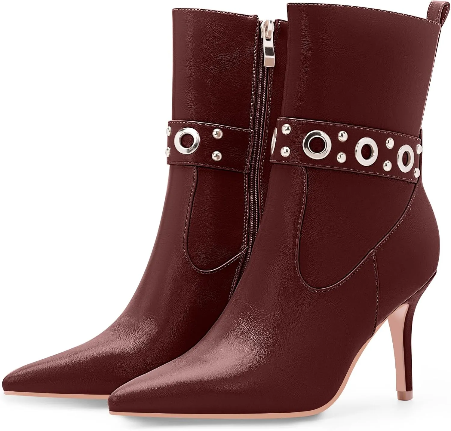 Women's Pointed Toe Stiletto High Heel Zipper Ankle Boots