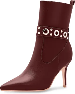 Women's Pointed Toe Stiletto High Heel Zipper Ankle Boots