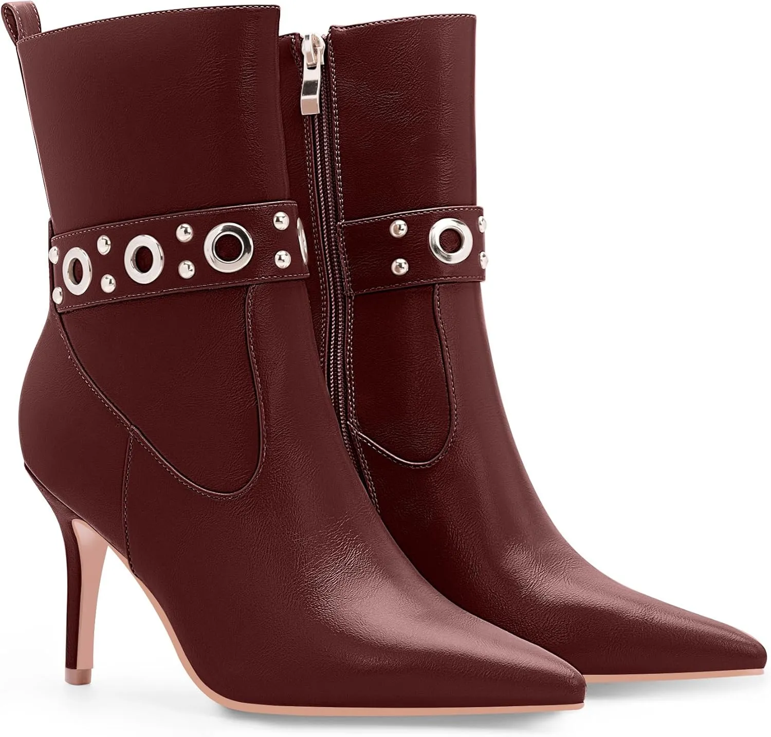 Women's Pointed Toe Stiletto High Heel Zipper Ankle Boots
