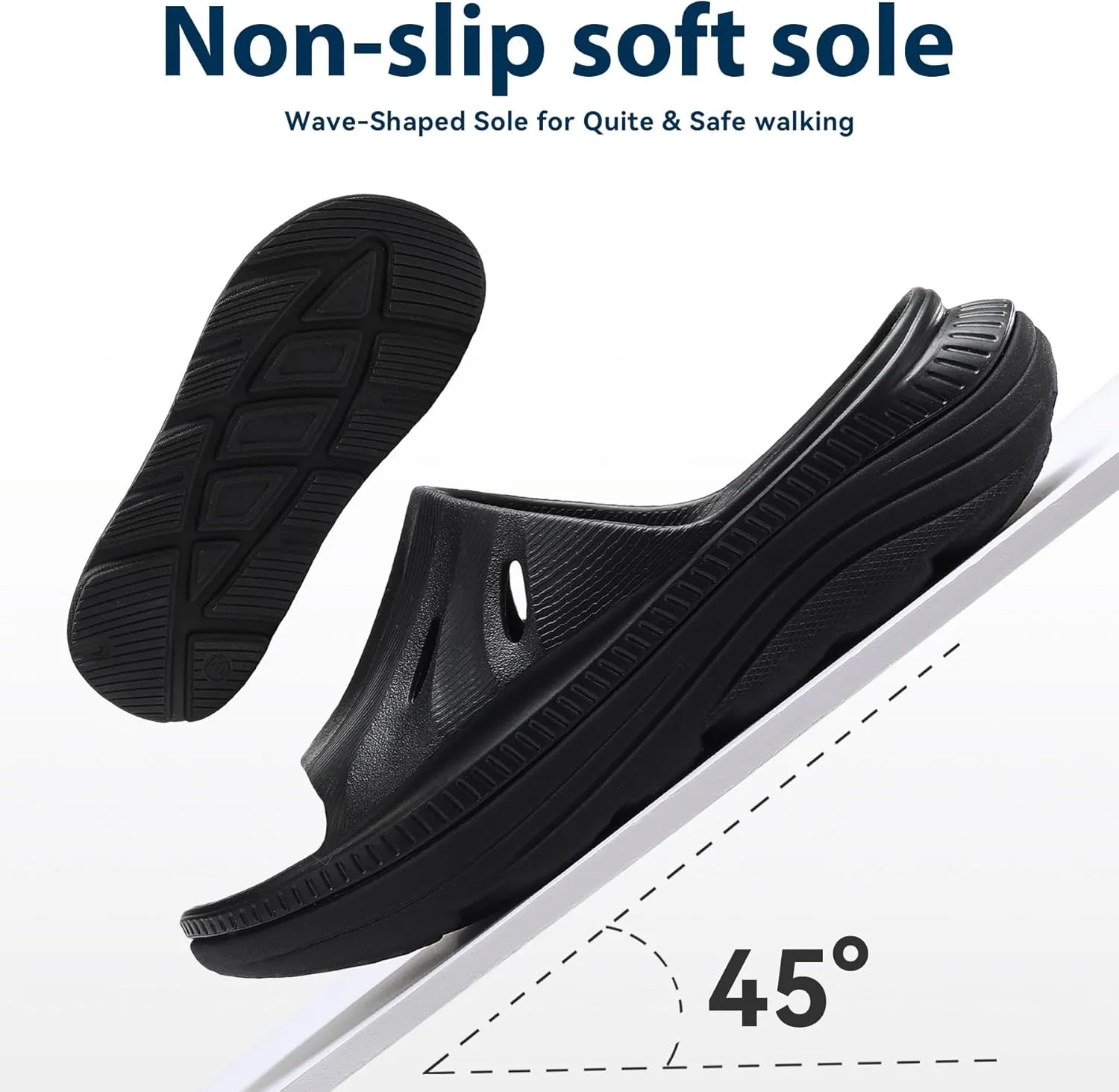 Womens Recovery Sandals Slides for Mens Plantar Fasciitis Sport for Sandals Comfortable Orthotic Athletic Arch Support Slides, Lightweight Cloud Slippers Thick Cushion Open Toe