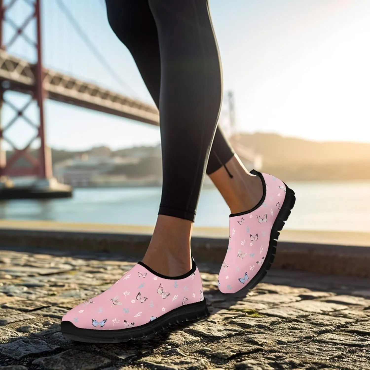 Women's Slip on Sneakers Casual Shoes Loafers Non Slip Breathable Comfortable Walking Sneakers Gifts for Women Girls Black Sole Size 5.5-11.5