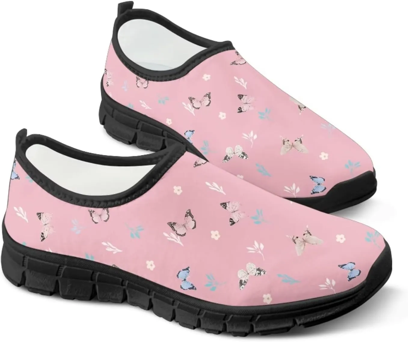 Women's Slip on Sneakers Casual Shoes Loafers Non Slip Breathable Comfortable Walking Sneakers Gifts for Women Girls Black Sole Size 5.5-11.5