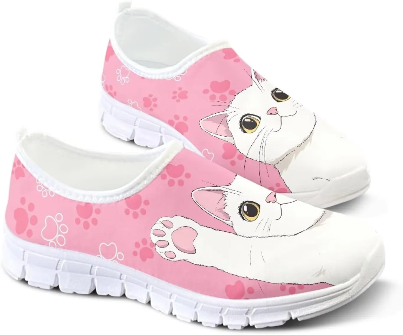 Women's Slip on Sneakers Casual Shoes Loafers Non Slip Breathable Comfortable Walking Sneakers Gifts for Women Girls White Sole Size 5.5-11.5
