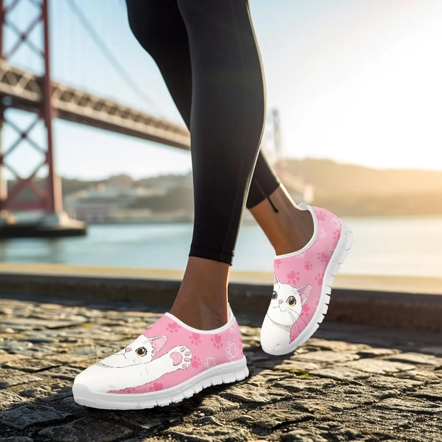 Women's Slip on Sneakers Casual Shoes Loafers Non Slip Breathable Comfortable Walking Sneakers Gifts for Women Girls White Sole Size 5.5-11.5