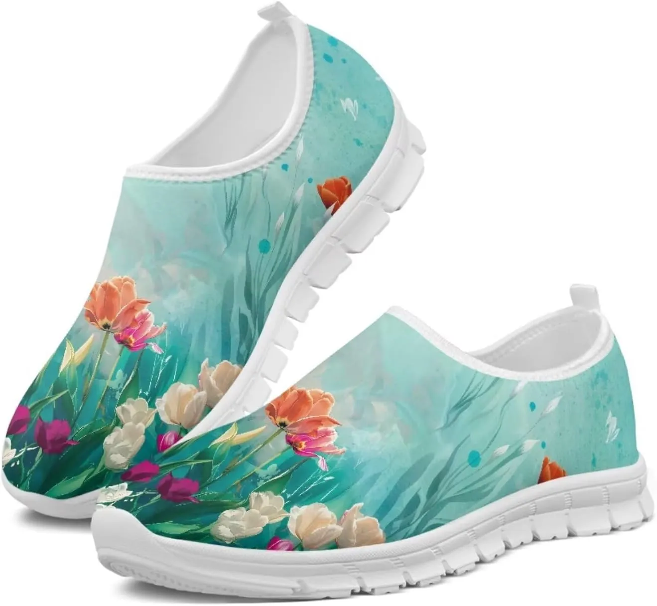 Women's Slip on Sneakers Casual Shoes Loafers Non Slip Breathable Comfortable Walking Sneakers Gifts for Women Girls White Sole Size 5.5-11.5