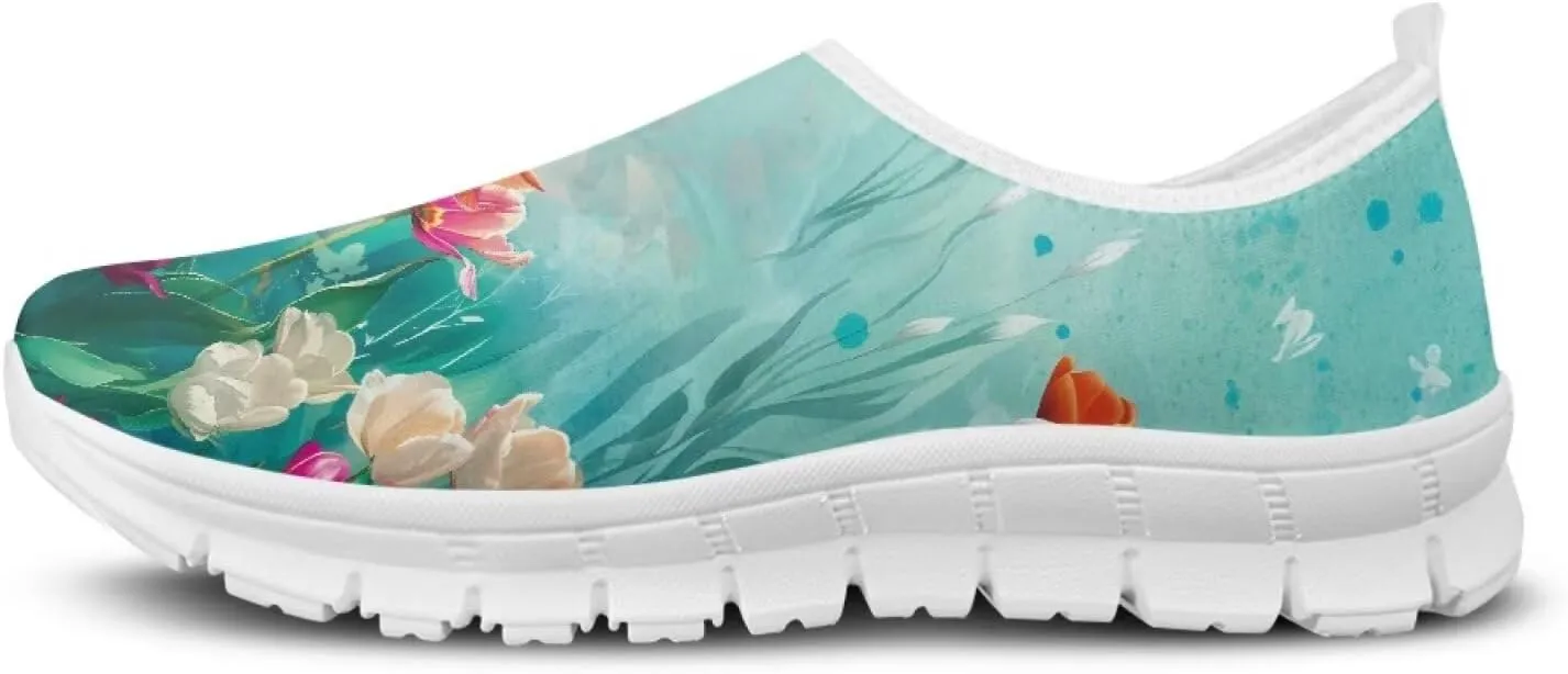 Women's Slip on Sneakers Casual Shoes Loafers Non Slip Breathable Comfortable Walking Sneakers Gifts for Women Girls White Sole Size 5.5-11.5