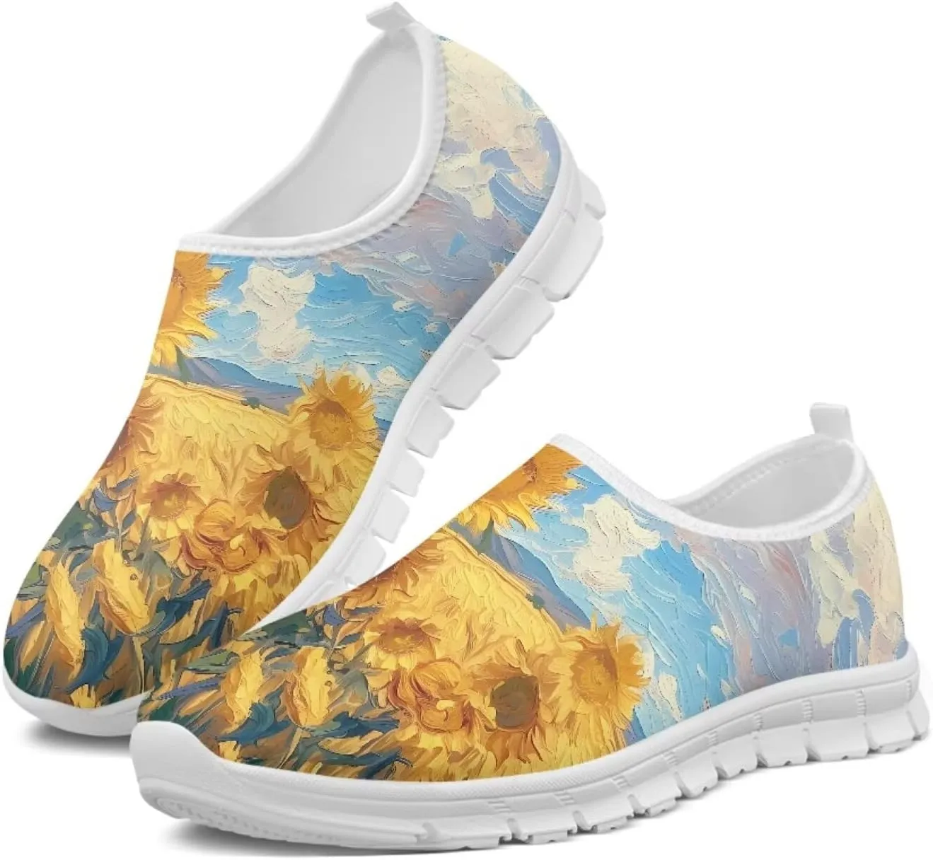 Women's Slip on Sneakers Casual Shoes Loafers Non Slip Breathable Comfortable Walking Sneakers Gifts for Women Girls White Sole Size 5.5-11.5