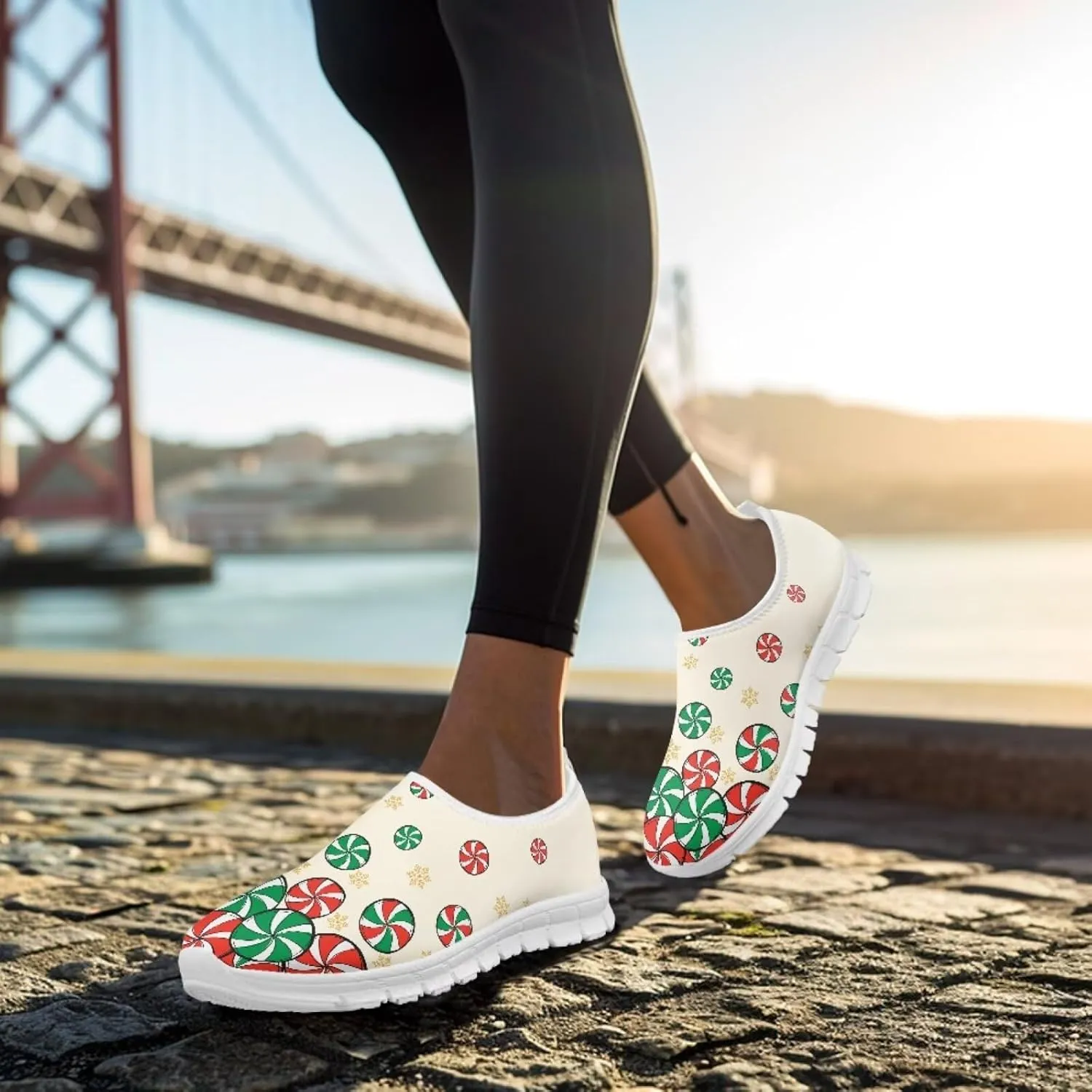 Women's Slip on Sneakers Casual Shoes Loafers Non Slip Breathable Comfortable Walking Sneakers Gifts for Women Girls White Sole Size 5.5-11.5