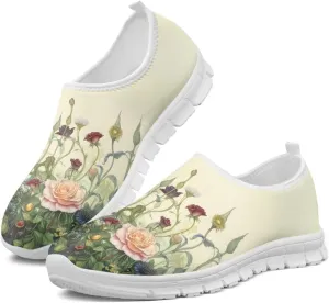 Women's Slip on Sneakers Casual Shoes Loafers Non Slip Breathable Comfortable Walking Sneakers Gifts for Women Girls White Sole Size 5.5-11.5