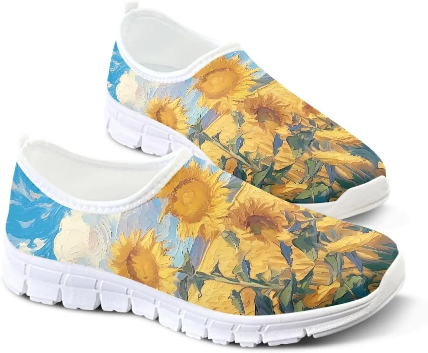 Women's Slip on Sneakers Casual Shoes Loafers Non Slip Breathable Comfortable Walking Sneakers Gifts for Women Girls White Sole Size 5.5-11.5