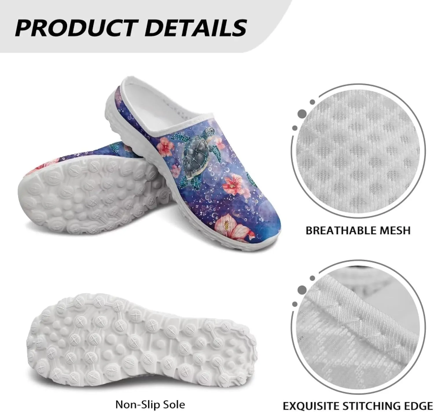 Womens Slip On Walking Loafers Lightweight Mesh Shoes Elastic Open Back House Casual Shoe Size 6-13.5 White Sole