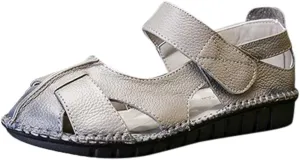 Women's Summer Hollow Handmade Sandals Soft Bottom Flower Flat Shoes Casual Shoe