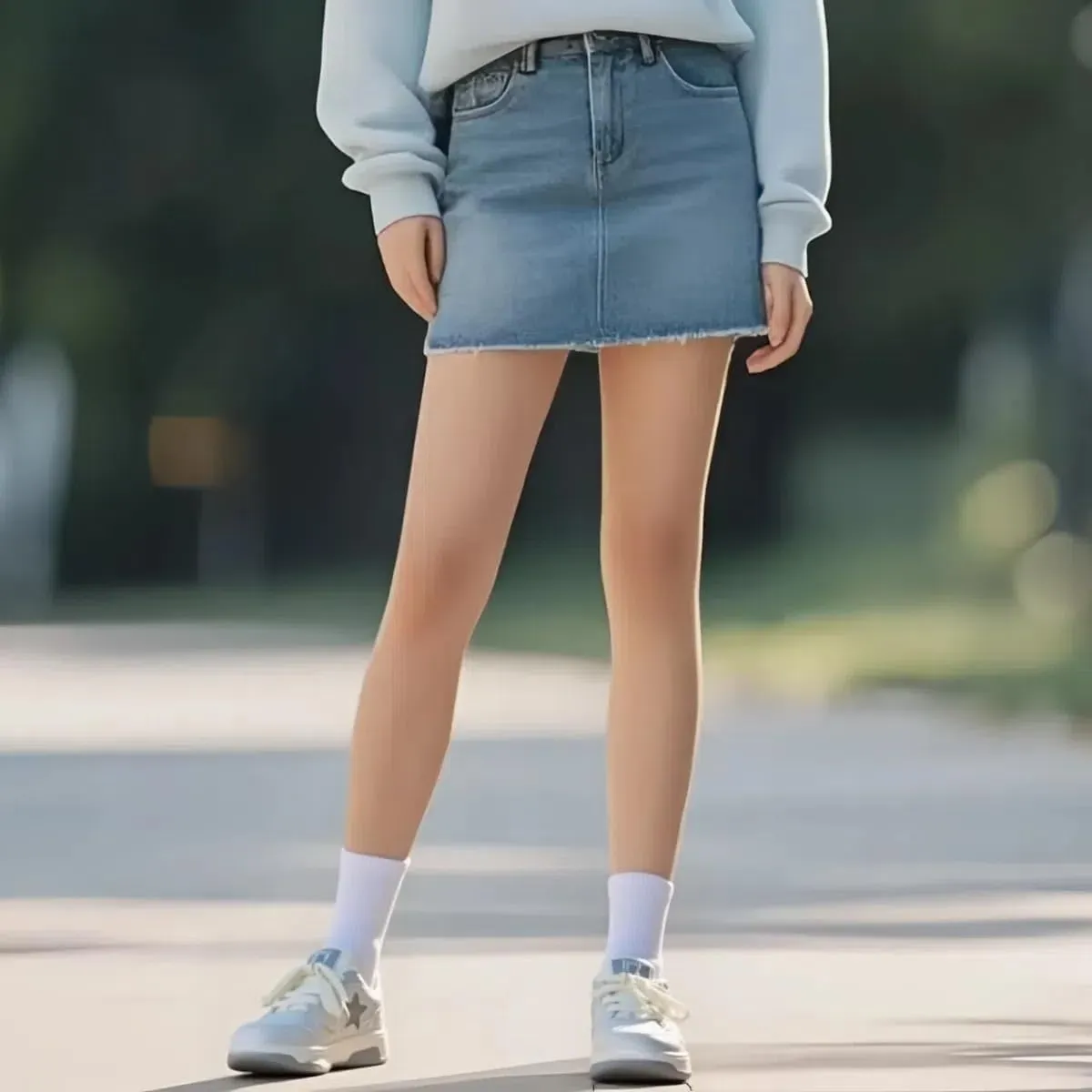 Women's Y2K Walking Sneakers, Chic Star Patch White Shoes, Pastel Block Colors Teens Girls Casual Daily Wear Height Boost