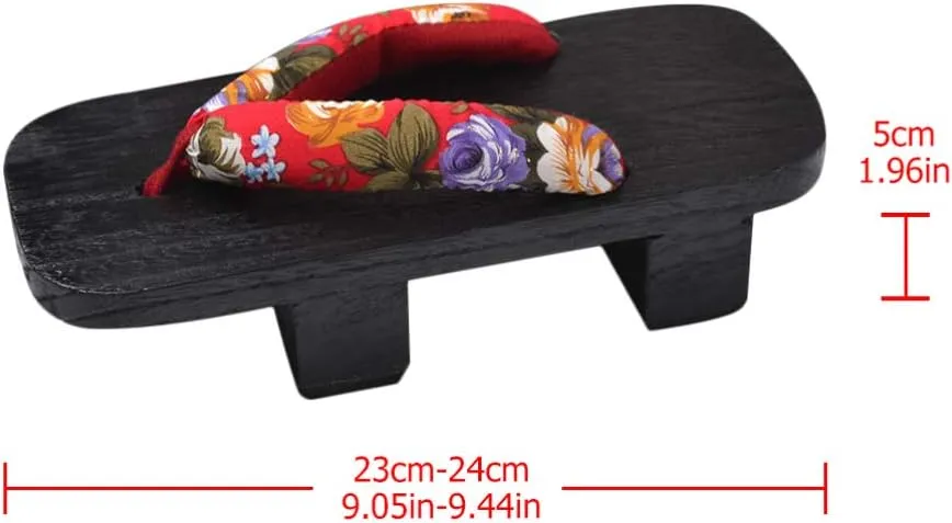 Wooden Geta Sandals Clogs Women Flip Flops Stage Performance Geta Japanese Wooden Slippers Shoes Heel Height 5CM