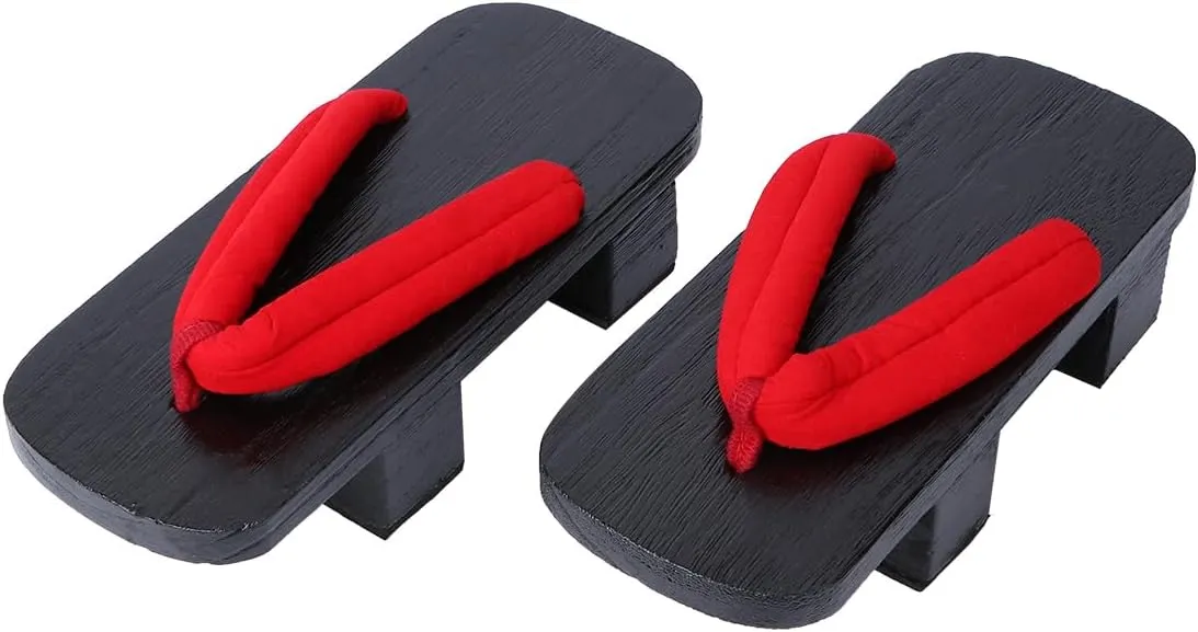Wooden Geta Sandals Clogs Women Flip Flops Stage Performance Geta Japanese Wooden Slippers Shoes Heel Height 5CM
