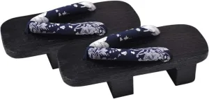 Wooden Geta Sandals Clogs Women Flip Flops Stage Performance Geta Japanese Wooden Slippers Shoes Heel Height 5CM