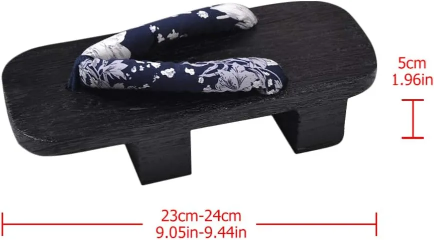 Wooden Geta Sandals Clogs Women Flip Flops Stage Performance Geta Japanese Wooden Slippers Shoes Heel Height 5CM