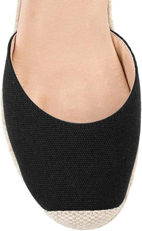 XYD Women's Closed Round Toe Ankle Strappy Espadrilles Wedge Sandals Slingback Platform Heel Casual Resort Dress Summer Roman Shoes
