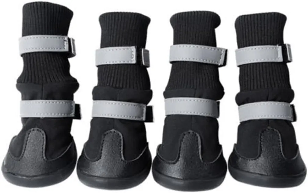 YARNOW Slip Dog Boots XL Black Protective Shoes for Dogs Fit for Hiking Running Pet Paw Protection Against Rain Snow Mud for Active Dogs