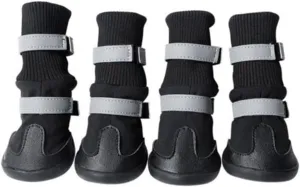 YARNOW Slip Dog Boots XL Black Protective Shoes for Dogs Fit for Hiking Running Pet Paw Protection Against Rain Snow Mud for Active Dogs