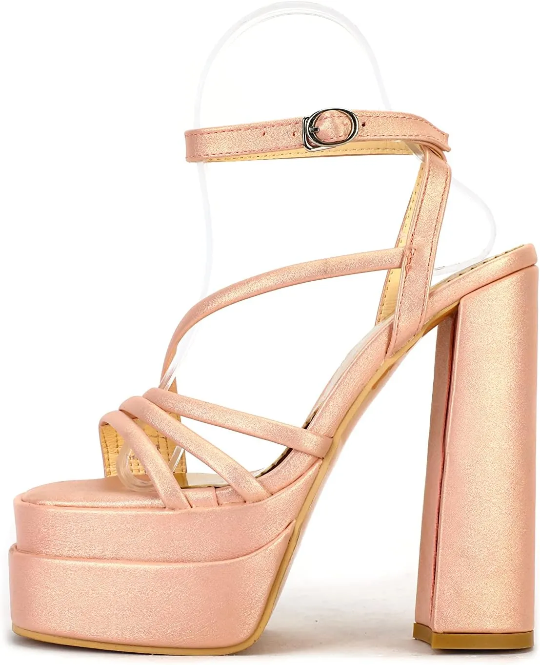 Yawors Womens LC679 Dress Fashion Casual Fashion Dress Pigskin Leather Low Kitten Heeled Sandals