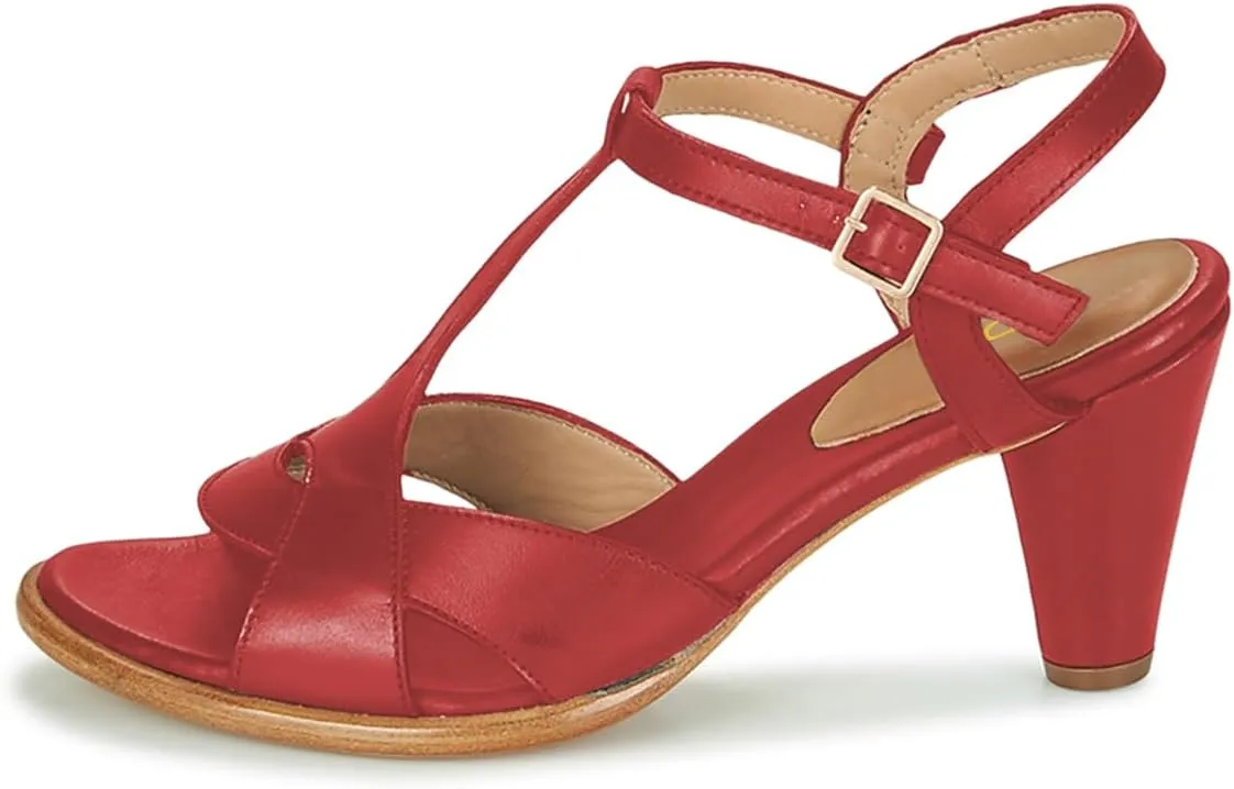 YDN Women Stylish T-Strap Buckle High Heeled Sandals Open Toe Cone Heels Strappy Shoes for Daily Event Dress Size 4-16 US