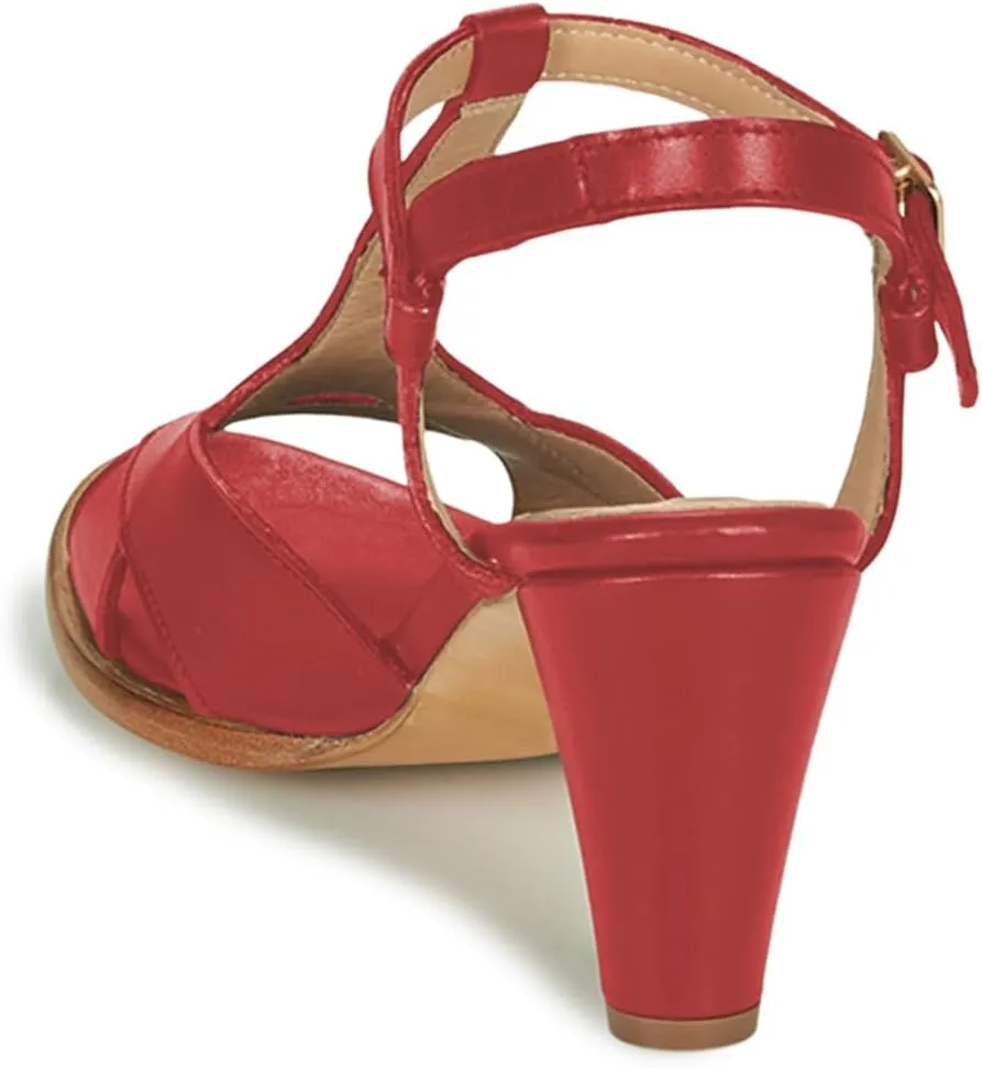 YDN Women Stylish T-Strap Buckle High Heeled Sandals Open Toe Cone Heels Strappy Shoes for Daily Event Dress Size 4-16 US