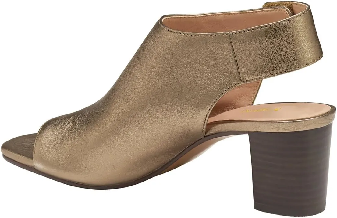 YDN Women's Open Toe Mid High Heel Slingback Sandals Strap Slip On Booties Shoes for Cocktail Club Event Size 4-16 US