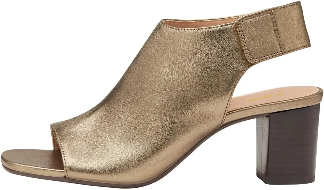 YDN Women's Open Toe Mid High Heel Slingback Sandals Strap Slip On Booties Shoes for Cocktail Club Event Size 4-16 US