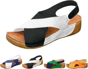 Yilia Orthopedic Sandals for Women, 2025 New Summer Comfortable Sandals Arch Support Wedge Sandal, Womens Orthopedic Platform Dressy Wedge Shoes