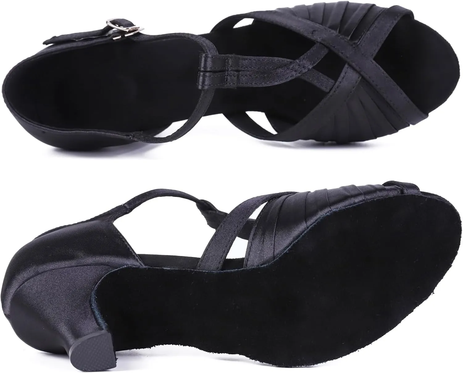 Yokala Women Ballroom Dance Shoes for Social Performance Professional Latin Salsa Practice Dancing Sandals 2.5" Heel