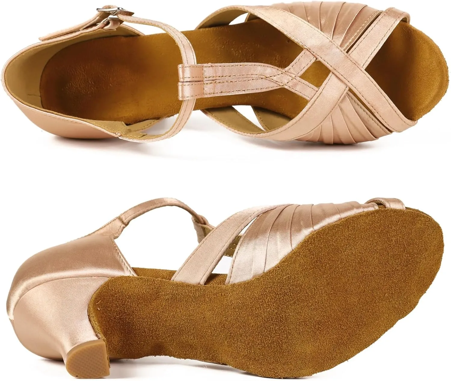 Yokala Women Ballroom Dance Shoes for Social Performance Professional Latin Salsa Practice Dancing Sandals 2.5" Heel