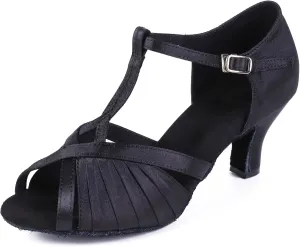 Yokala Women Ballroom Dance Shoes for Social Performance Professional Latin Salsa Practice Dancing Sandals 2.5" Heel