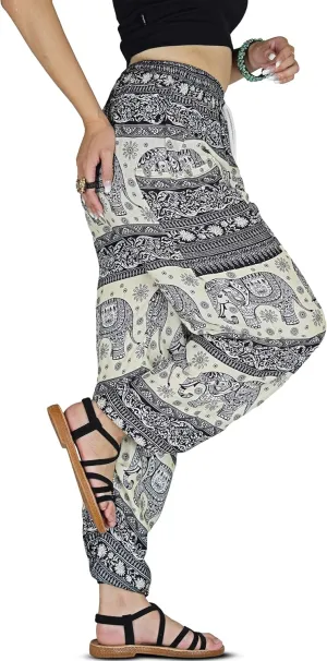 Your Cozy Harem Pants Womens Plus Bohemian Yoga Elephant Beach Casual Printed Drawstring Trousers