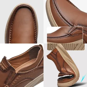 YTINGNICE Men's Handmade Leather Shoes - Casual, Dress, Work & Outdoor Comfortable Shoes for Men, Genuine Leather Slip-Resistant Driving Shoes